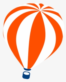 Hot Air Balloon, Balloon, Striped, Orange, White - Balão Desenho Png, Transparent Png, Transparent PNG