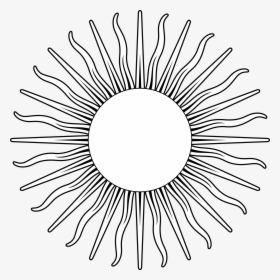 Sun Line Art - Argentina Flag Sun Black And White, HD Png Download, Transparent PNG