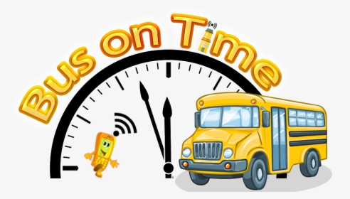 Bus On Time - School Bus Time Clip Art, HD Png Download, Transparent PNG
