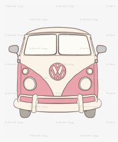 Bus Clipart Pink - Pink Volkswagen Van Sticker, HD Png Download, Transparent PNG