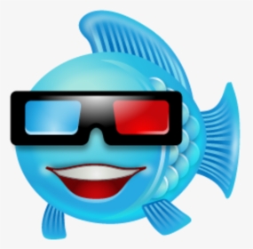 Fish Icon Free Images At Clker Com Clipart , Png Download - Fish With 3d Glasses, Transparent Png, Transparent PNG