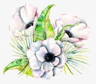 Hand Painted Three Elegant Flowers Png Transparent - Bouquet, Png Download, Transparent PNG