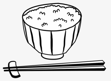 Japanese Rice Bowl - Outline Rice Clipart Black And White, HD Png Download, Transparent PNG