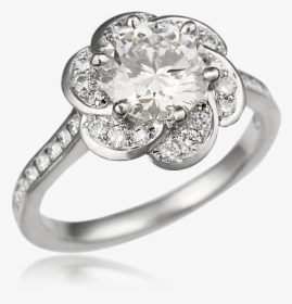 Flower Halo Knot Engagement Ring - Pre-engagement Ring, HD Png Download, Transparent PNG