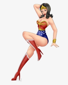 Png Pin Up - Cartoon Pin Up Wonder Woman, Transparent Png, Transparent PNG