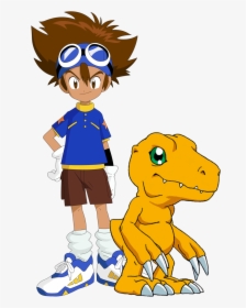 Tai & Agumon - Digimon Png, Transparent Png, Transparent PNG