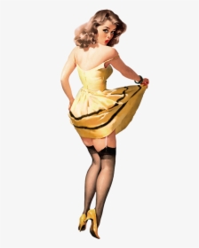 Pin-up Girl In Yellow Dress - Transparent Pin Up Girl Png, Png Download, Transparent PNG