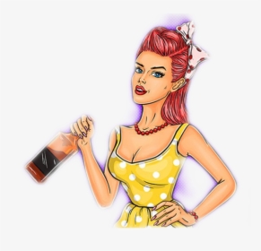 #pinup #girl #popart - Illustration Of Pin Up Girl, HD Png Download, Transparent PNG