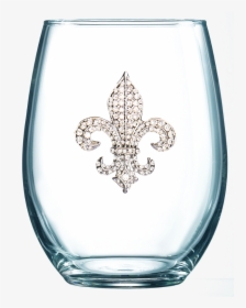 Fleur De Lis Stemless - Queens Jewels Wine Glasses, HD Png Download, Transparent PNG