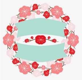 Japan Design Flower Banner Labels Round Two, HD Png Download, Transparent PNG