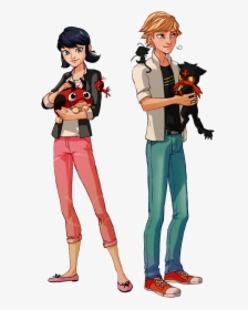 Pokemon, Miraculous Ladybug, And ￼ladybug Image - Adrien Agreste And Marinette Dupain Cheng, HD Png Download, Transparent PNG
