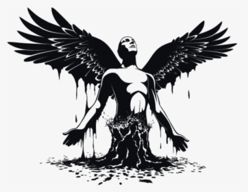 #angel #archangel #male #linework #tattoo - Fallen Angel Lucifer Drawing, HD Png Download, Transparent PNG