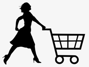 Shopping, Cart, Woman, Running, Run, Buy, Store - Woman Silhouette Shopping Logo, HD Png Download, Transparent PNG