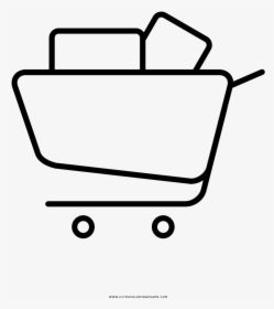 Grocery Cart Coloring Page Inspire 19 Supermarket Vector - Line Art, HD Png Download, Transparent PNG
