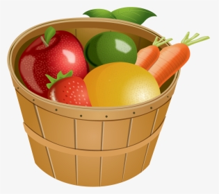 Transparent Lemons Clipart - Cartoon Basket Of Fruits, HD Png Download, Transparent PNG