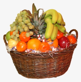 Basket With Fruits Png, Transparent Png, Transparent PNG