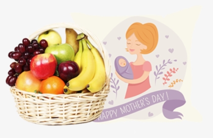 Love Fruit Basket With Love Cushion For Mother - Small Basket Of Fruit, HD Png Download, Transparent PNG