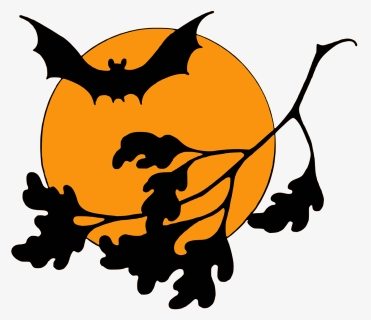 Halloween, Moonlight, Moon, Bat, Night, Scary - Clip Art Halloween, HD Png Download, Transparent PNG