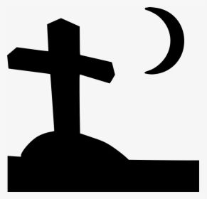Dead Grave Cross Moon Halloween - All Souls Day Icon Png, Transparent Png, Transparent PNG