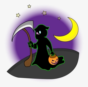 Halloween, Death, Moon, Night, Costume, Gothic, Dead - Cartoon, HD Png Download, Transparent PNG
