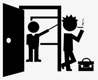 Student Smoking At Class Door - Teaching Logo Black And White, HD Png Download, Transparent PNG