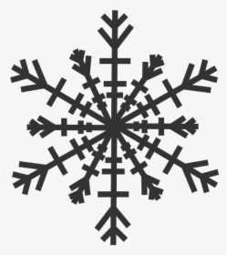 Snow, Flake, Grey - Snowflake Clip Art Black And White, HD Png Download, Transparent PNG