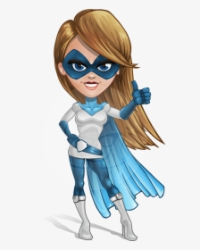 Pretty Superhero Woman Cartoon Vector Character Aka - Made Up Superheroes Cartoon, HD Png Download, Transparent PNG