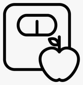 Apple And A Scale Outlines - Diet Icon Png, Transparent Png, Transparent PNG