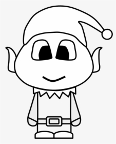 Elf, Big Eyes, Cartoon Person, Black And White - Cartoon, HD Png Download, Transparent PNG