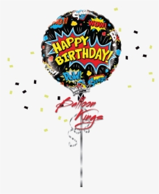 Bday Superhero Black - Balloon Smiley Face Blue, HD Png Download, Transparent PNG