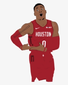 Russell Westbrook Art - Russell Westbrook In Houston Jersey, HD Png Download, Transparent PNG