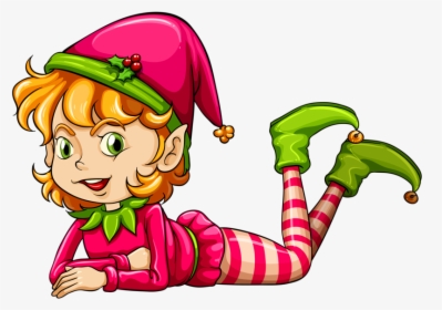 Png Elves Christmas - Cute Girl Elf Cartoon, Transparent Png, Transparent PNG