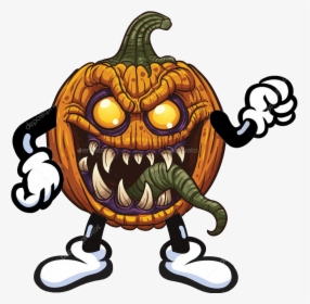 Calabaza Monster - Halloween Cartoon Scary Pumpkin, HD Png Download, Transparent PNG