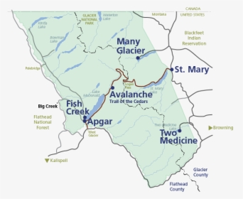 Glacier National Park Map Forest, HD Png Download, Transparent PNG