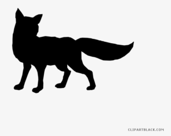 Clipart Fox Silhouette - Black And White Fox Clip Art, HD Png Download, Transparent PNG