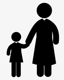 Student Child And Adult Professor - Families Of Four Black And White, HD Png Download, Transparent PNG