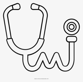 Stethoscope Coloring Page - Drawing, HD Png Download, Transparent PNG