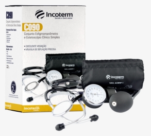 Conjunto Esfigmomanômetro E Estetoscópio Clinico Simples - Incoterm, HD Png Download, Transparent PNG