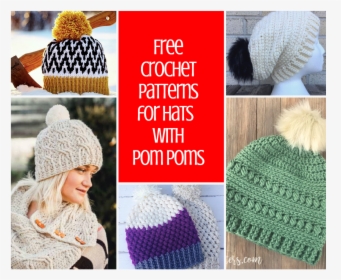 Pom Pom Crochet Hat Pattern Free, HD Png Download, Transparent PNG