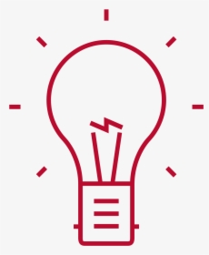 Icon Of A Light Bulb - Red Light Bulb Icon Png, Transparent Png, Transparent PNG