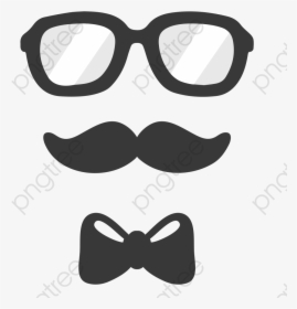 Bow Tie Clipart Gray - Bow Tie Moustache Clipart, HD Png Download, Transparent PNG