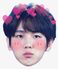 Baekhyun Exo 04 Cute Heart Face Sweet Light Love Baby - Baekhyun Face Sticker, HD Png Download, Transparent PNG