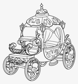 Illustration Retro Black Carriage - Princess Carriage Coloring Page, HD Png Download, Transparent PNG