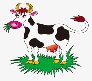 Clip Art Cow Vector Transparent - Clipart Cow Eating Grass, HD Png Download, Transparent PNG