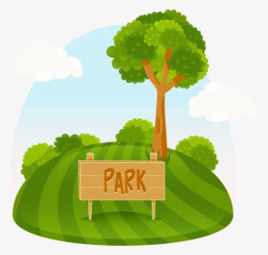 Amusement Park Tree Illustration - Tree Park Clip Art, HD Png Download, Transparent PNG