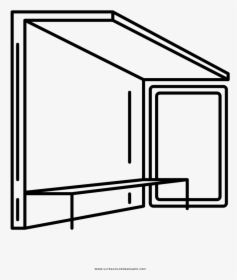 Bus Stop Coloring Page - Outline Images Of Window, HD Png Download, Transparent PNG