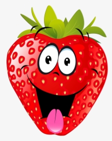 Smiley Clipart Fruit - Strawberry Cartoons, HD Png Download, Transparent PNG