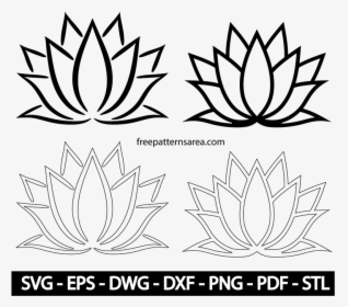 Printable Lotus Flower Stencil, HD Png Download, Transparent PNG