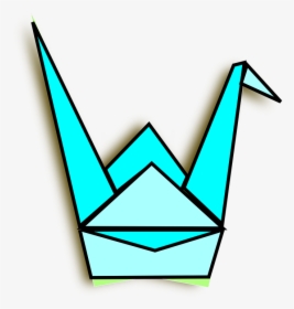 Blue Origami Crane Svg Clip Arts - Origami Crane Side View, HD Png Download, Transparent PNG