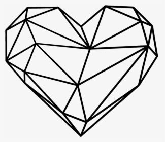 Origami Heart Wall Sticker - Geometric Heart Line Art, HD Png Download, Transparent PNG